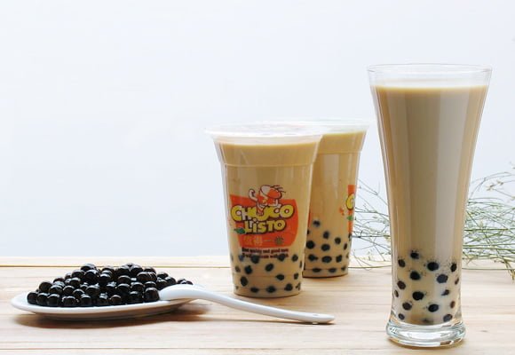 Boba bubble tea with tapioca pearls made by the boba maker machines