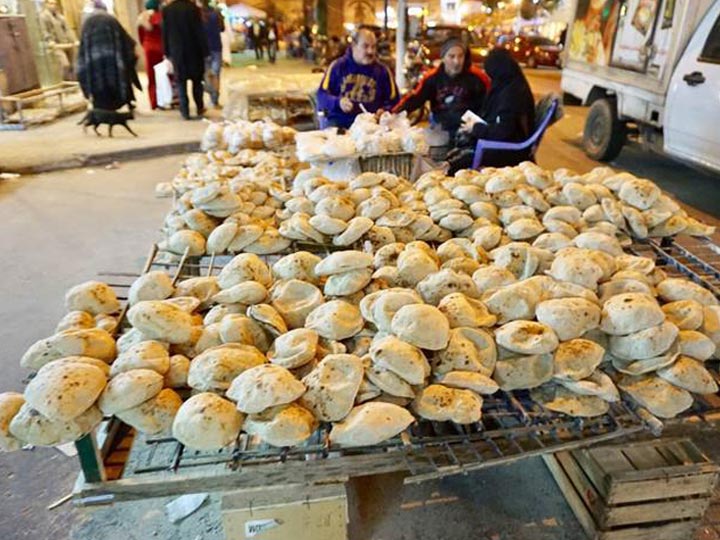 Pita bread in arab street